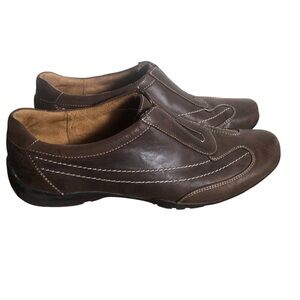 Natural Soul By Naturalizer brown leather slip on shoes Sz 8.5 M
